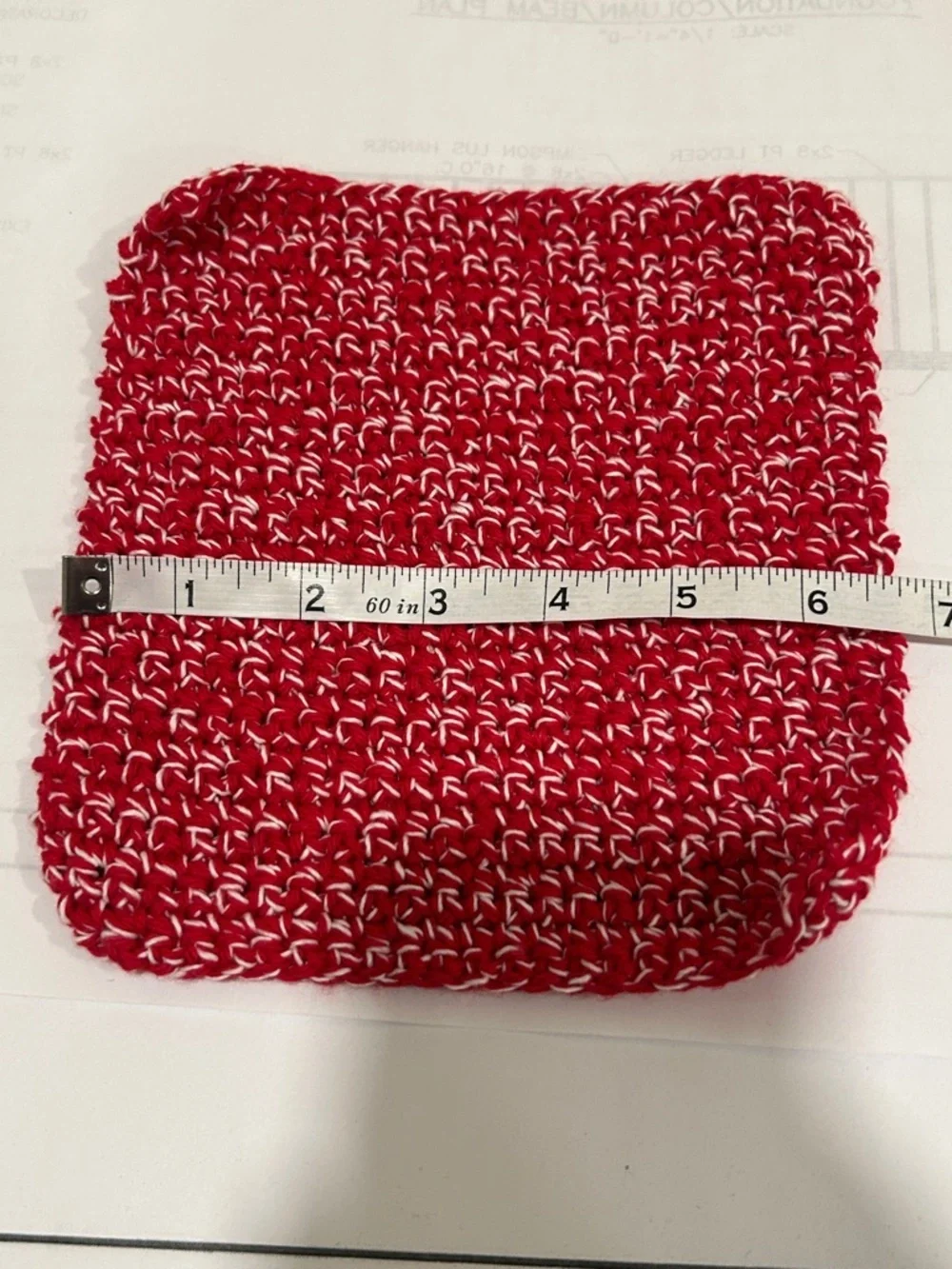 Handmade Chunky Red Crochet Dishcloths - Set of 2